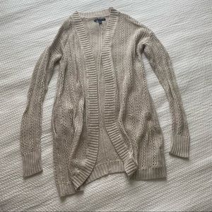 DONATING SOON AE Beige Tan Holey Cardigan